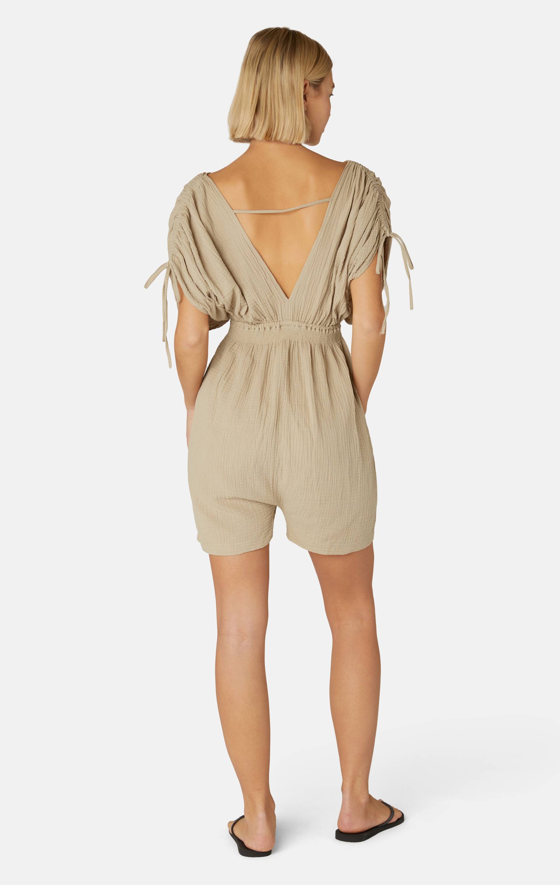 Onepiece Boho Female Jumpsuit Light Beige - 4