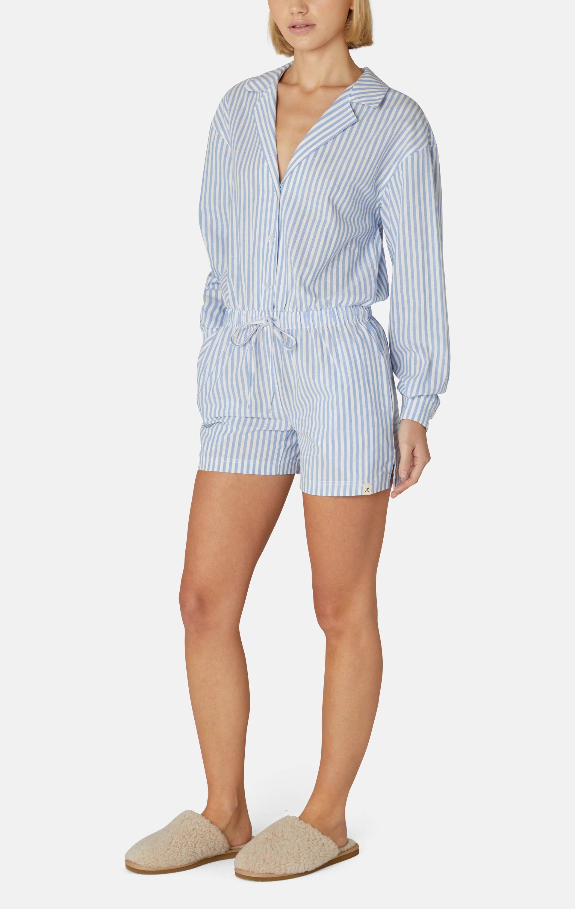 Onepiece PJ Female Short Jumpsuit Blue - 2
