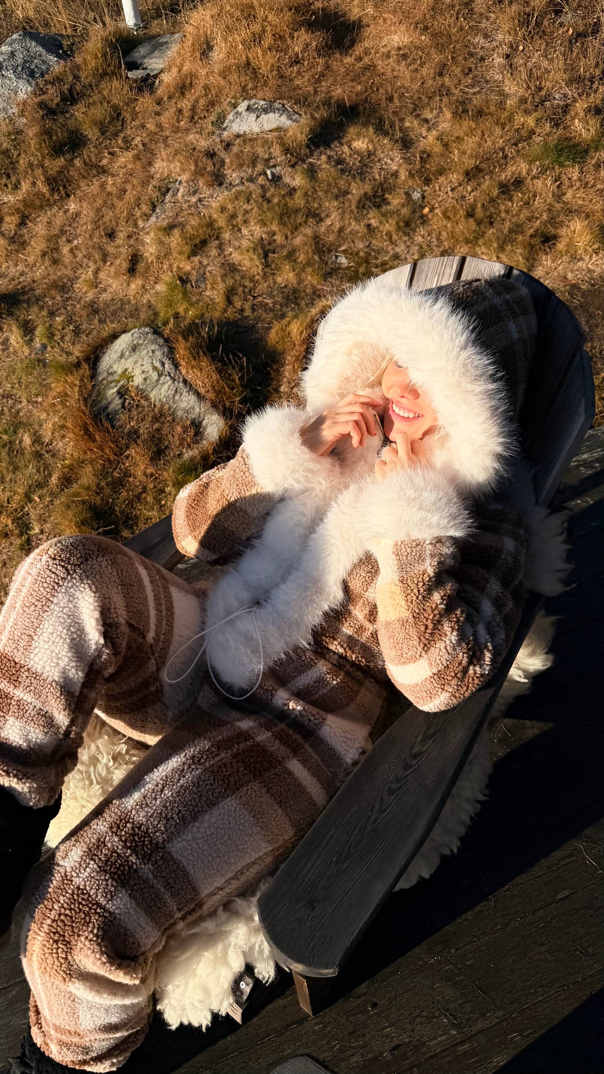 Onepiece Check Female Jumpsuit Brown - 10