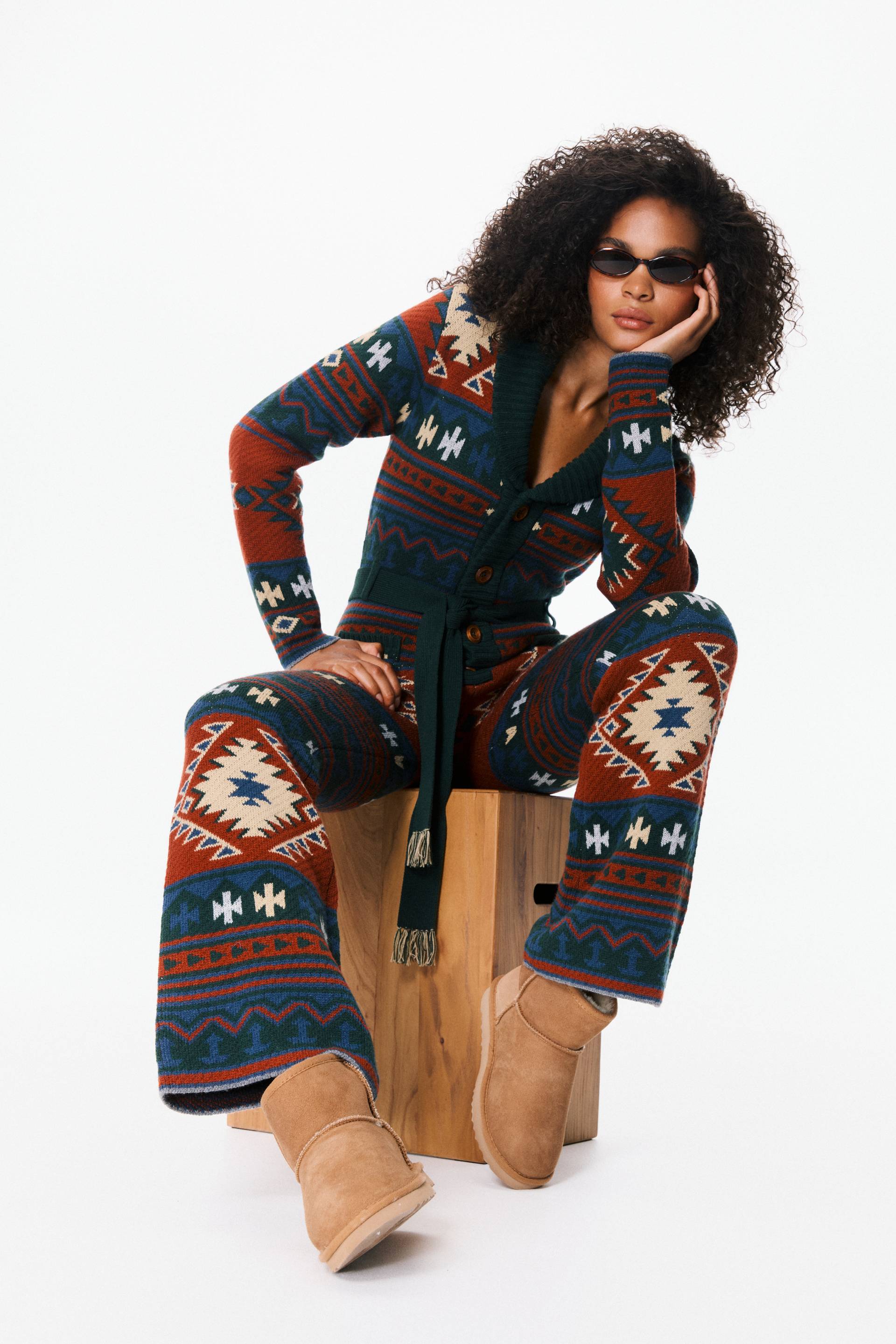 Onepiece Nature Knit Fitted Jumpsuit Multi - 8