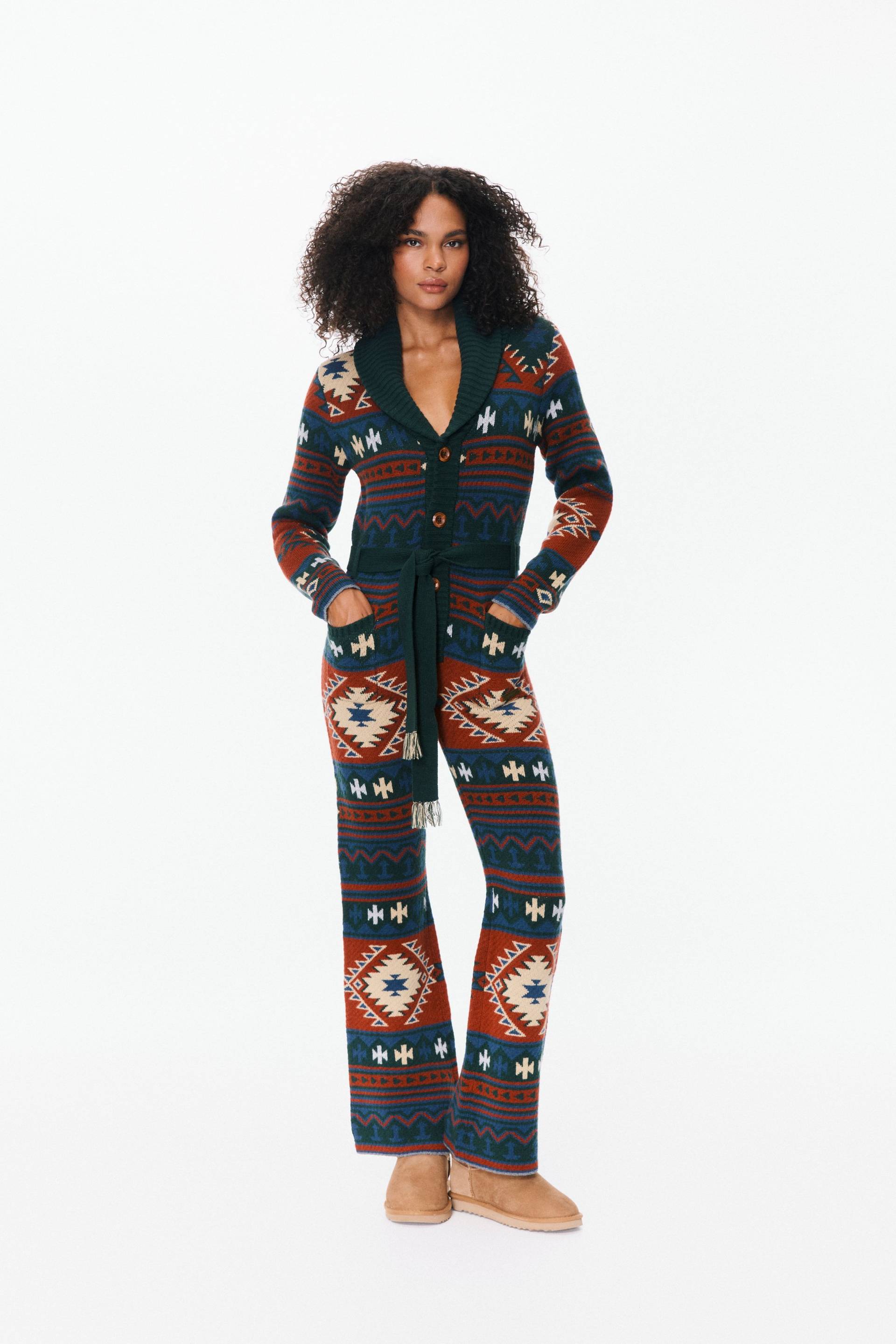 Onepiece Nature Knit Fitted Jumpsuit Multi - 7