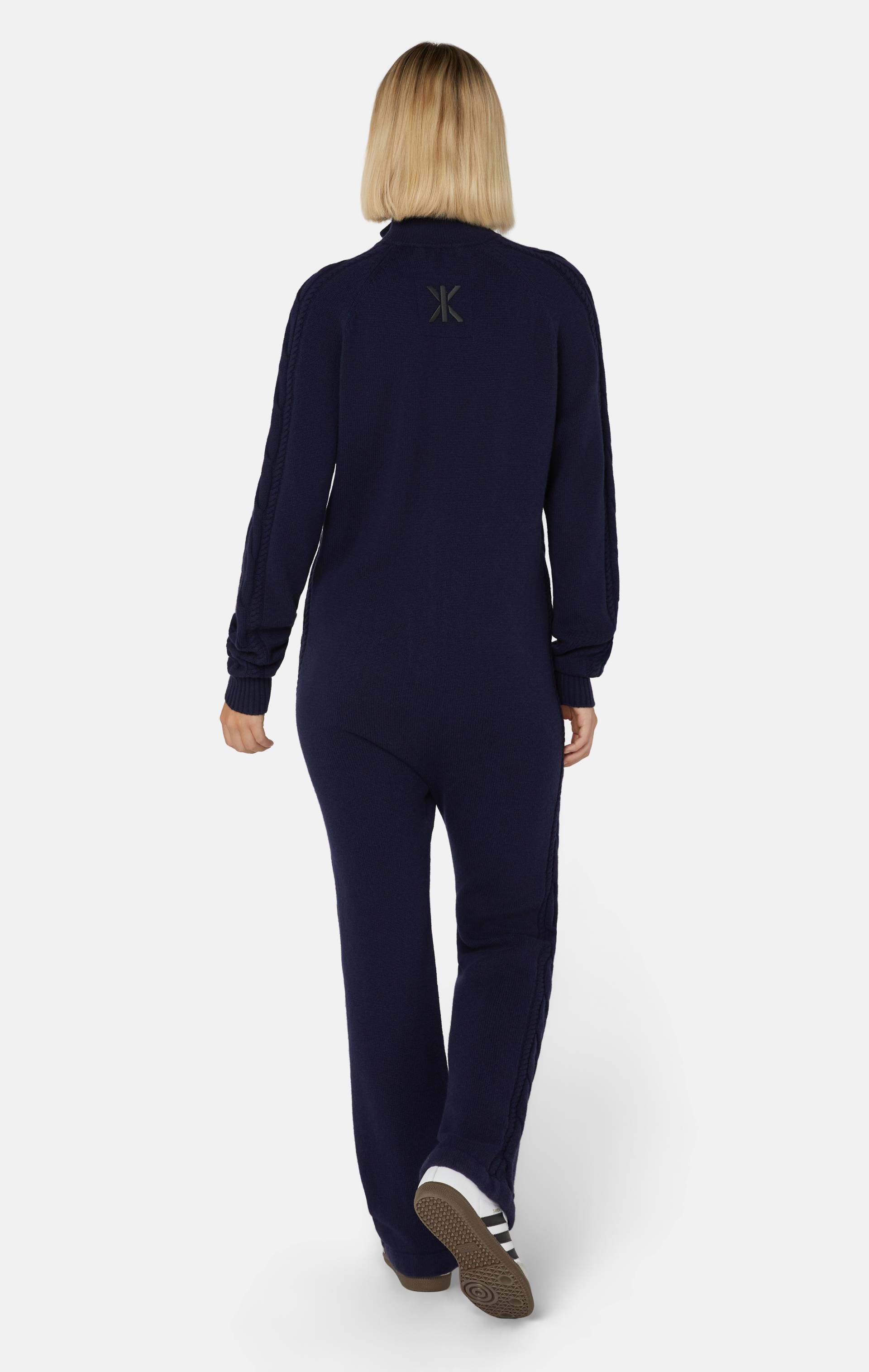 Onepiece Cable Lux Cashmere Jumpsuit Navy - 6