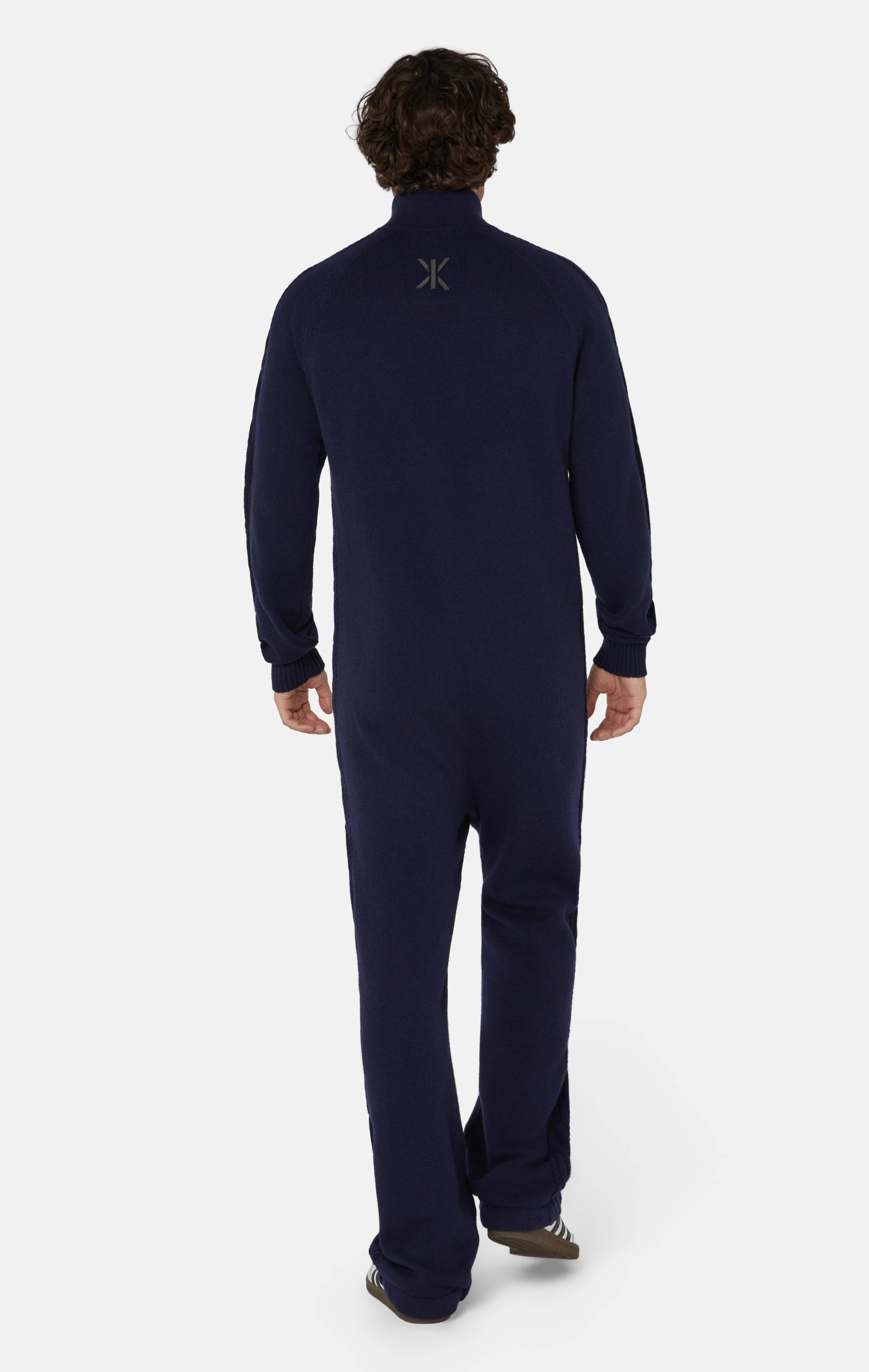Onepiece Cable Lux Cashmere Jumpsuit Navy - 4