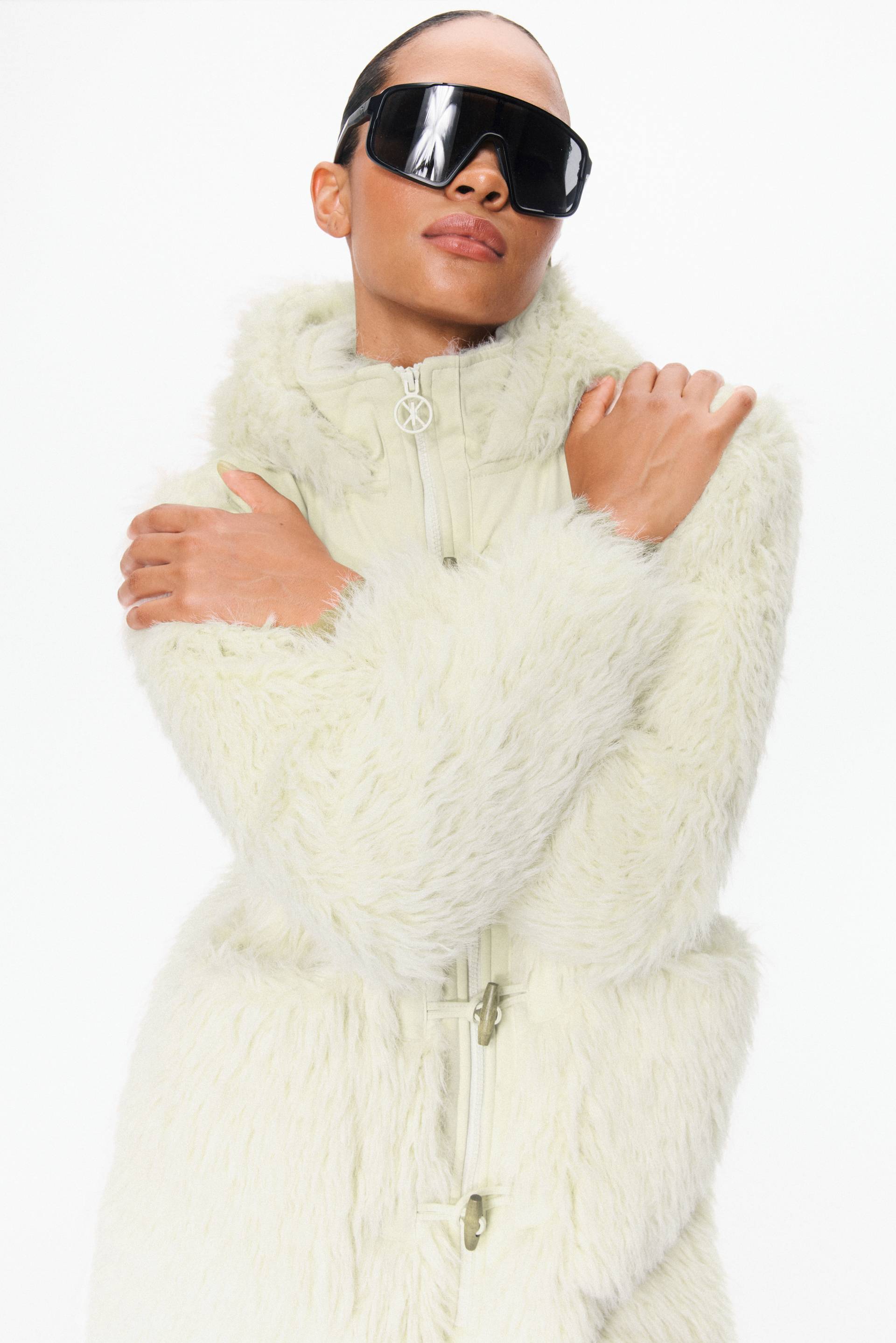 Onepiece Vanilla Fur Jumpsuit Off White - 13