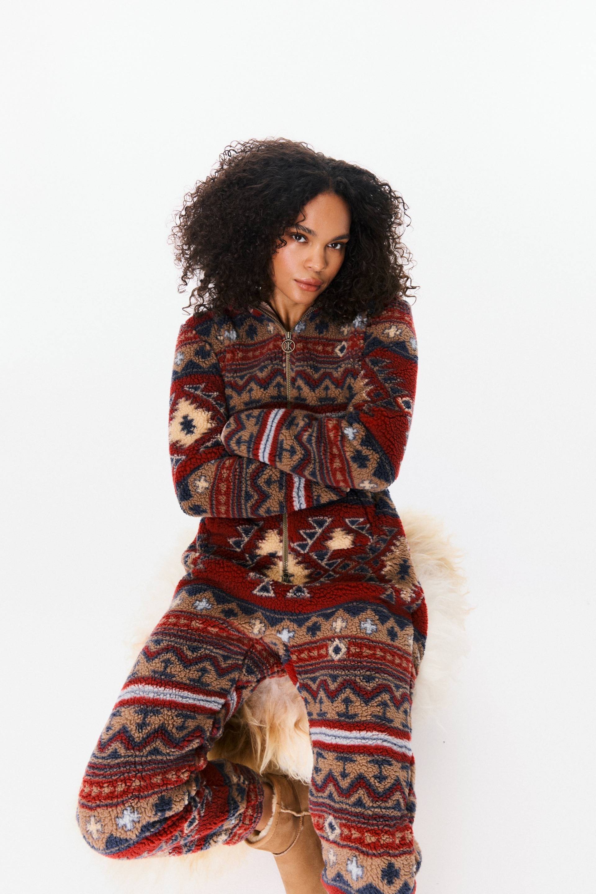 Onepiece Earthy Fleece Jumpsuit Multi - 11