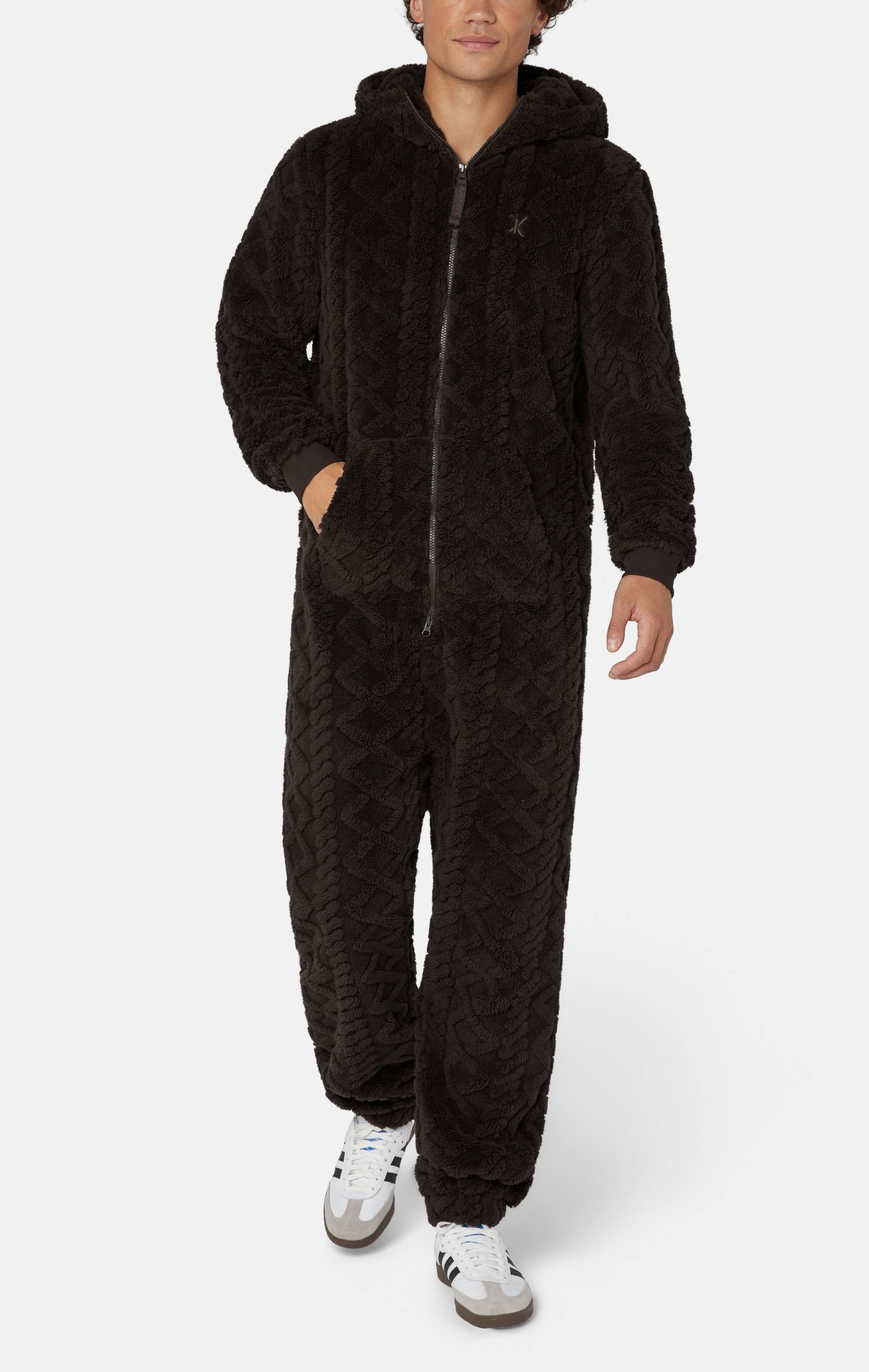 Onepiece Puppy Cable Jumpsuit Dark Brown - 2