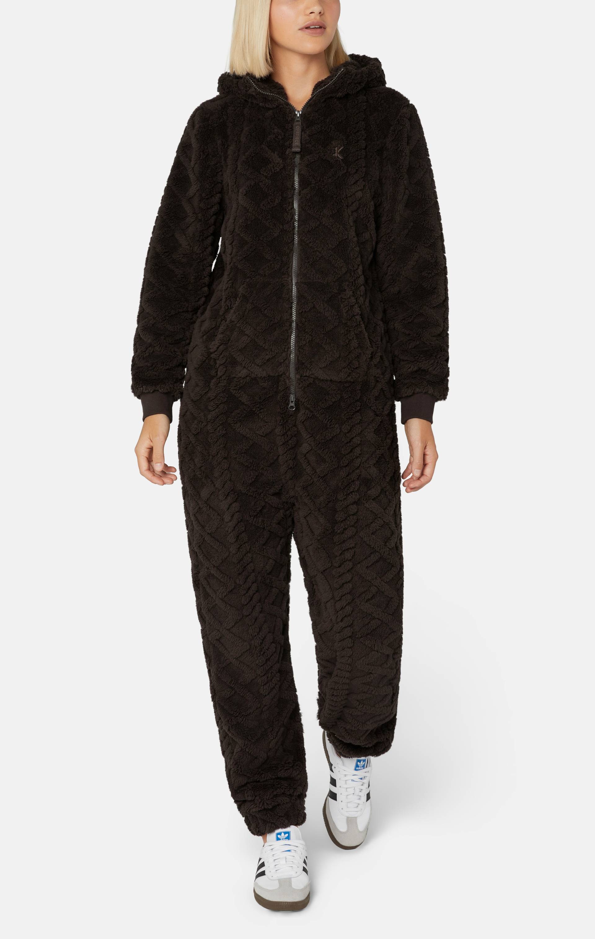 Onepiece Puppy Cable Jumpsuit Dark Brown - 4