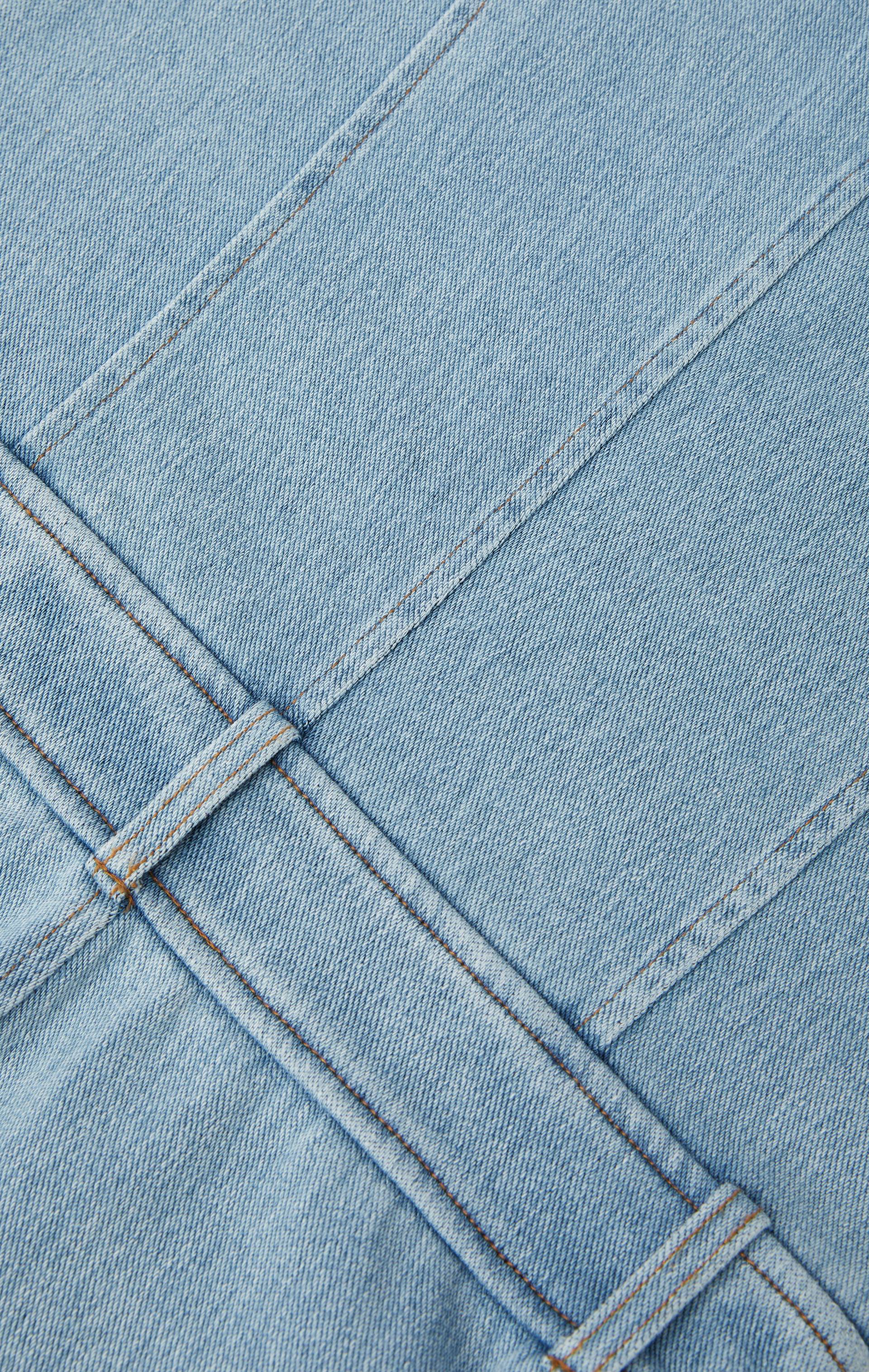 Onepiece Denim Fit And Flared Jumpsuit Light Blue - 6