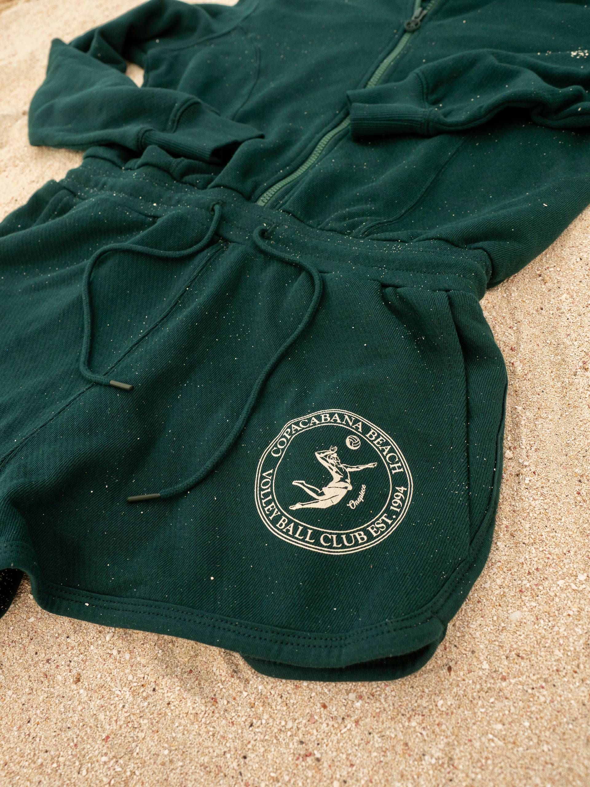 Onepiece Sporty Basic Short Female Jumpsuit Green - 4