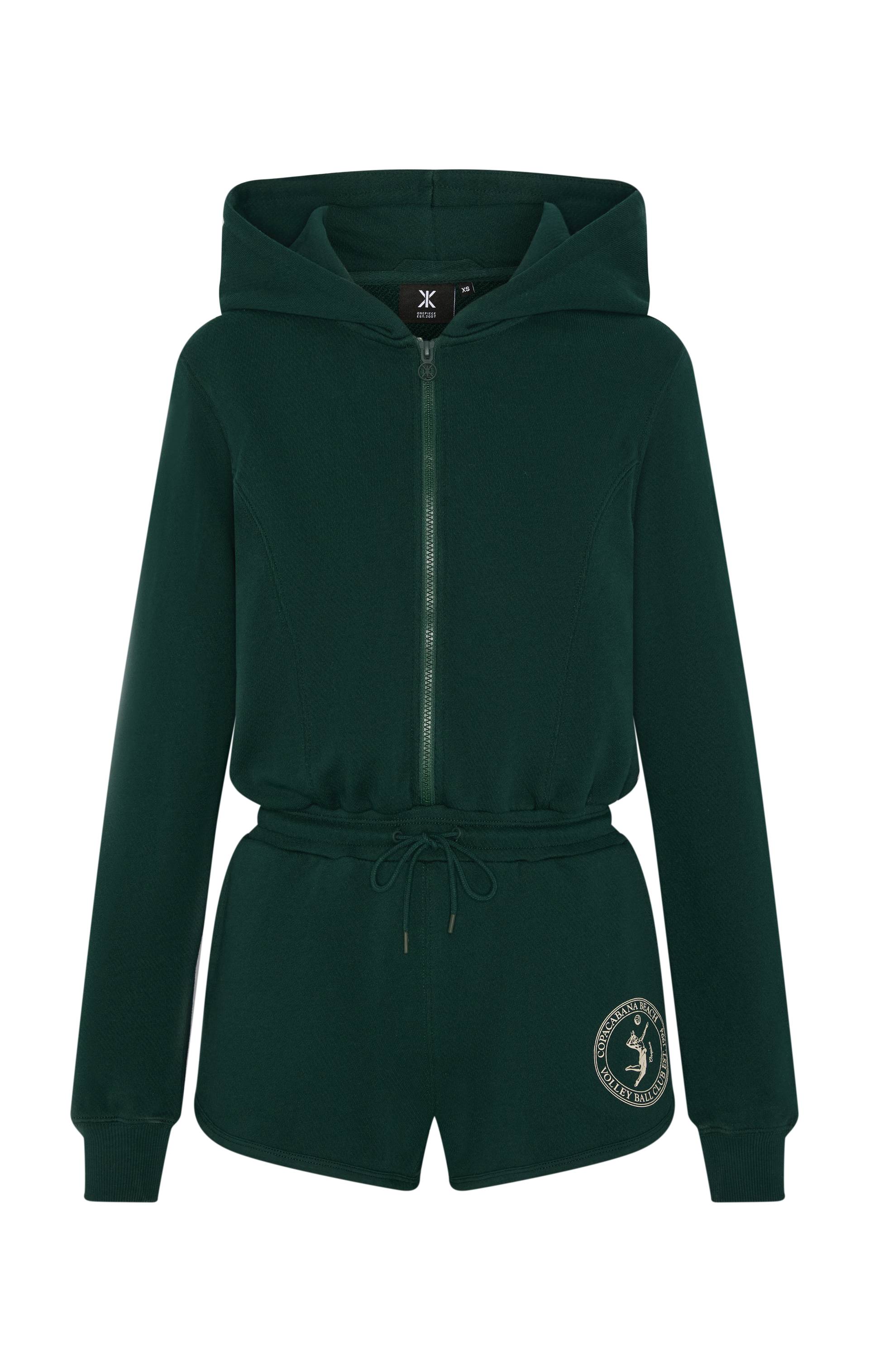 Onepiece Sporty Basic Short Female Jumpsuit Green - 1