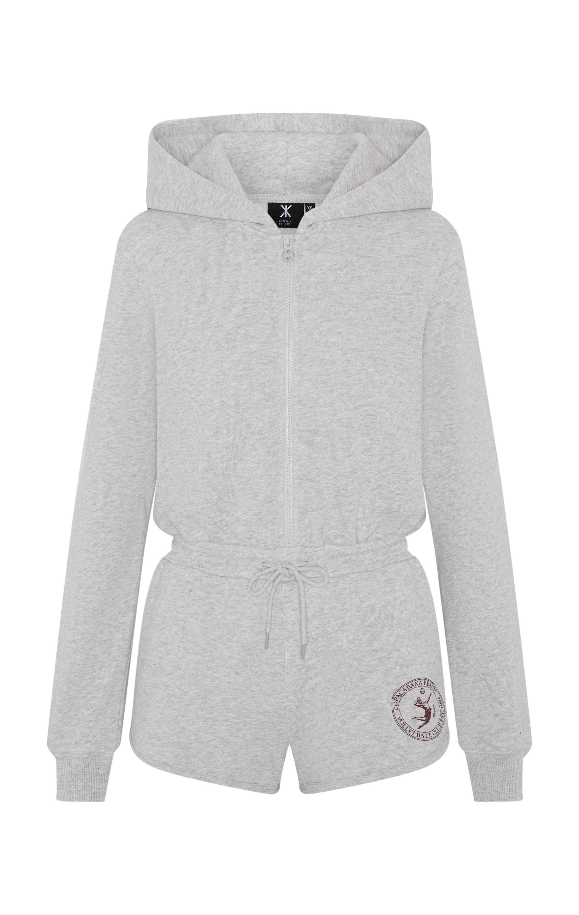 Onepiece Sporty Basic Short Female Jumpsuit Grey Melange - 1