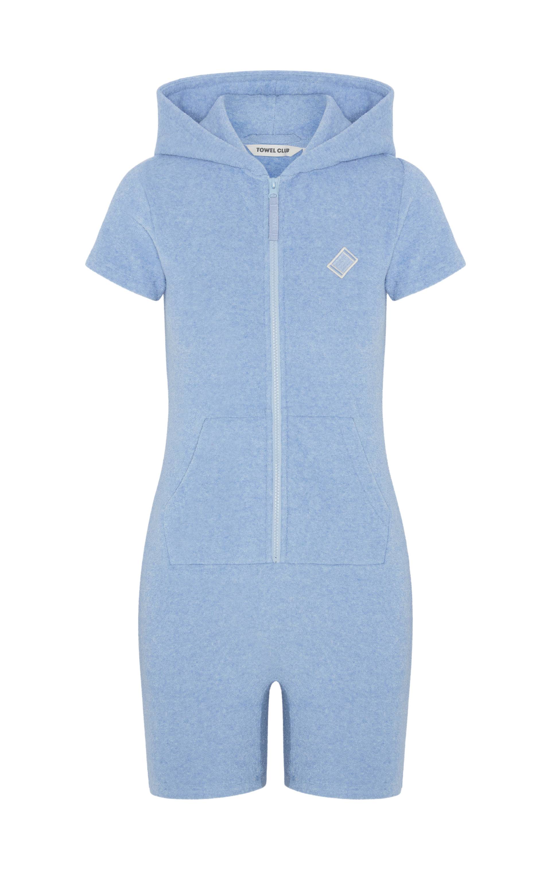 Towel Club Towel Club Short Fitted Jumpsuit Light Blue Melange - 1