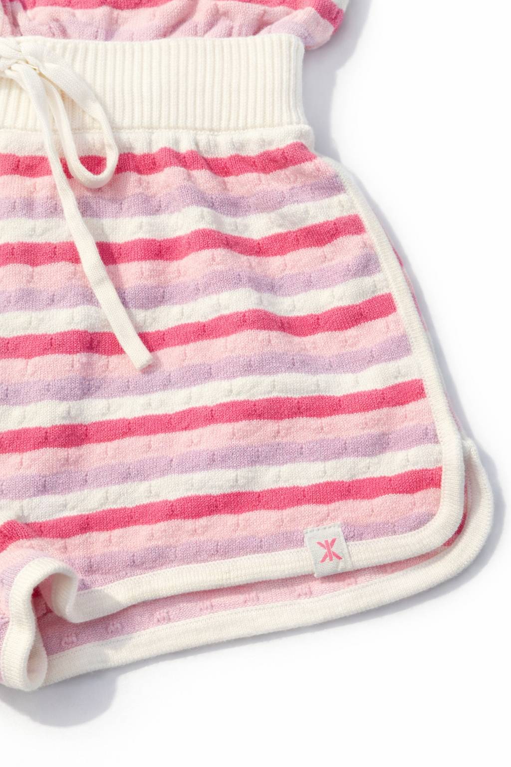 Onepiece Riviera Piquet Short Knitted Jumpsuit Pink - 2