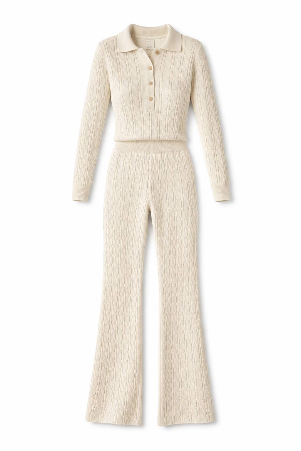 Onepiece Summer Cable Flared Jumpsuit Cream - 3
